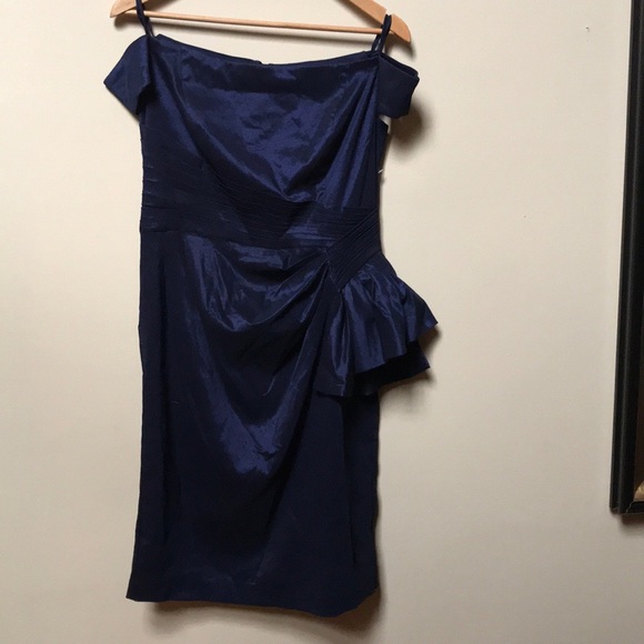 ELiza j blue dress off the shoulder cap sleeve - Picture 3 of 8
